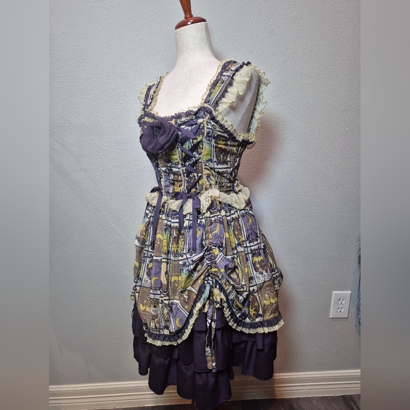Metamorphose Mini Dress Size Small Purple Patterned In Excellent Condition - Picture 3 of 6